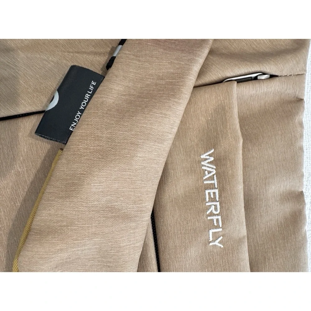 WATERFLY Crossbody Sling‎ Bag Tan Travel Anti Theft Style Multi Pocket NWT